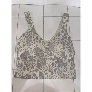 Lululemon Size 2 Align Tank Top White Cheetah Camo Preppy Athleisure Yoga Sports